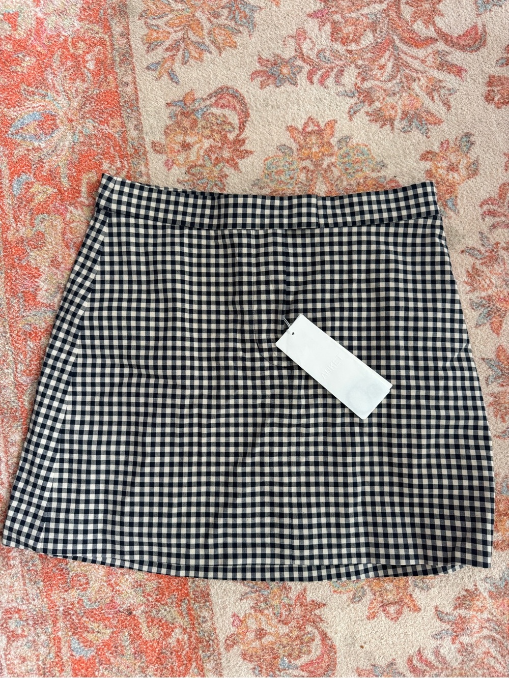 Arket Black & White Gingham Mini Skirt